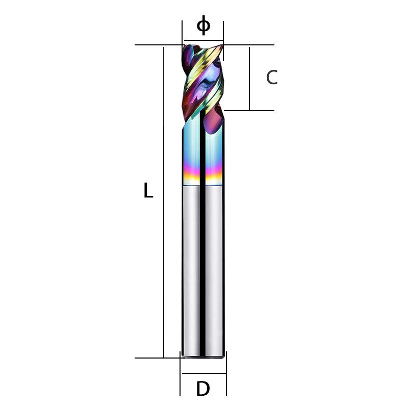 3-blade short blade U-groove aluminum milling cutter, high-efficiency tungsten steel alloy milling cutter, special high gloss extended end milling cutter for aluminum alloy milling Shandong Denso Pricision Tools Co.,Ltd.